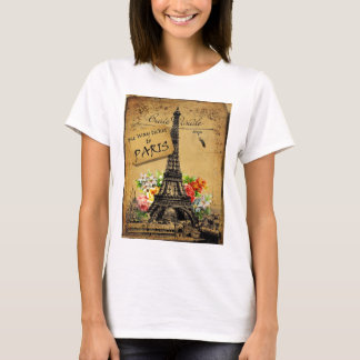 Paris-Eiffelturm-Baumwollt-shirt Spitze T-Shirt