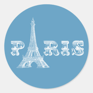 PARIS Eiffelturm Blau Aufkleber