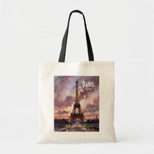 Paris Eiffelturm Dämmerung Aquarell Individueller  Tragetasche