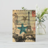 Paris-Eiffelturm des tropischen Seepferds Einladung (Stehend Vorderseite)