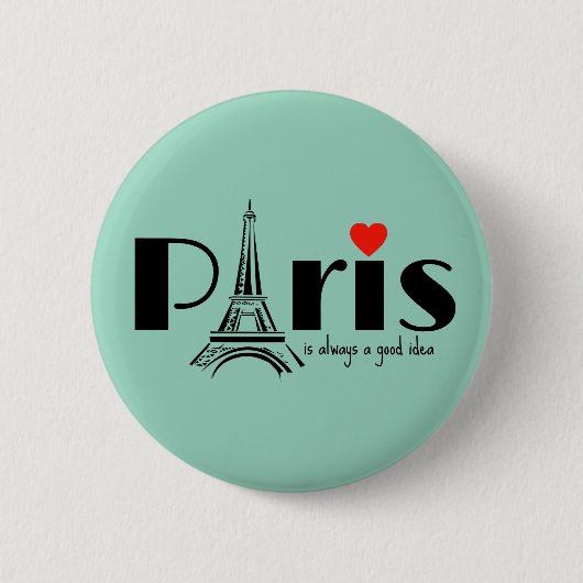 Paris Eiffelturm Design Button (Vorderseite)