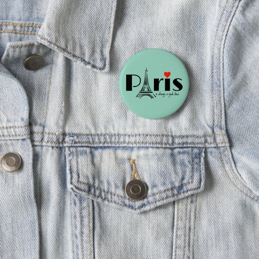 Paris Eiffelturm Design Button (Beispiel)