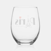 Paris Eiffelturm Design Weinglas Ohne Stiel (Rückseite)