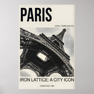 Paris Eiffelturm Druck - Vintage Stil Poster