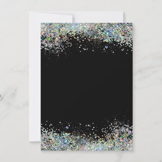 Paris-Eiffelturm, farbenfrohe Konfetti-Retirement Einladung (Rückseite)