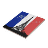 Paris-Eiffelturm-Frankreich-Flaggen-Monogramm Fliese (Seite)