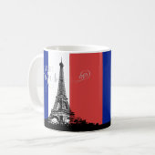 Paris-Eiffelturm-Frankreich-Flaggen-Monogramm Kaffeetasse (Vorderseite Links)