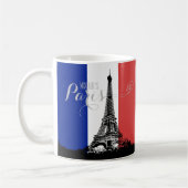 Paris-Eiffelturm-Frankreich-Flaggen-Monogramm Kaffeetasse (Links)