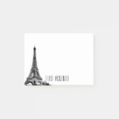 Paris-Eiffelturm-Frankreich-Monogramm-Name 4x3 Post-it Klebezettel (Vorderseite)