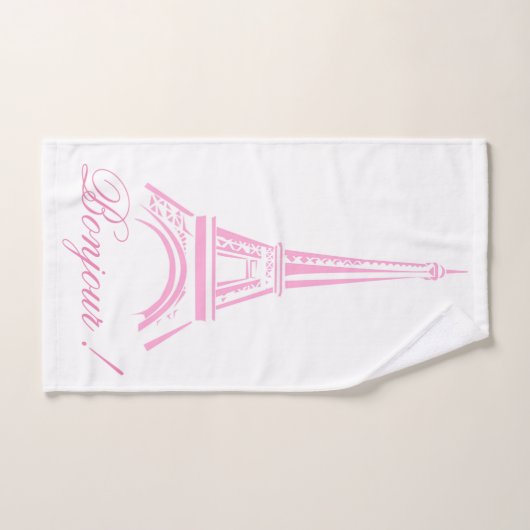 Paris Eiffelturm Frankreich Rosa Dekor Handtuch (Handtuch)