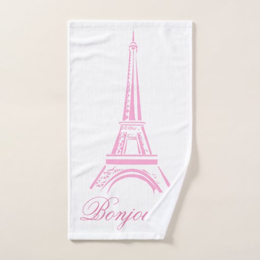 Paris Eiffelturm Frankreich Rosa Dekor Handtuch (Handtuch)