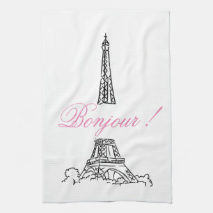 Paris Eiffelturm Frankreich Rosa Dekor Handtuch