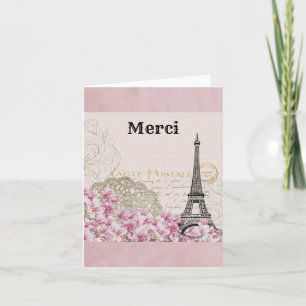 Paris Eiffelturm Frankreich Rosa Vintage Danke