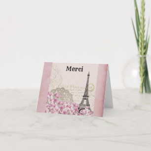 Paris Eiffelturm Frankreich Rosa Vintage Danke