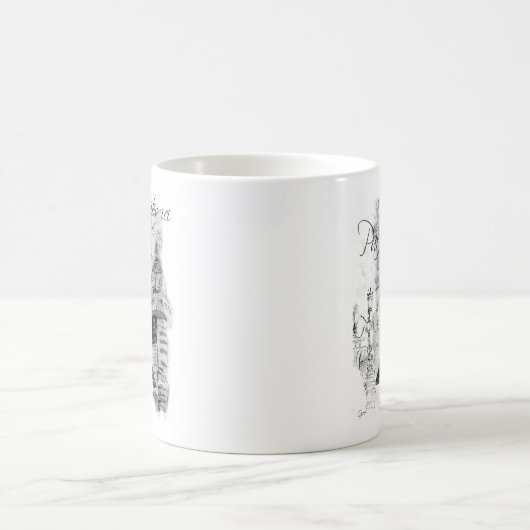 Paris Eiffelturm Französische Szene Collage Kaffeetasse (Mittel)