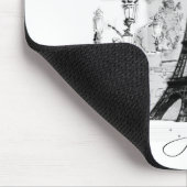 Paris Eiffelturm Französische Szene Collage Mousepad (Ecke)