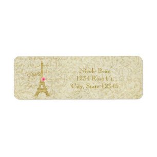 Paris Eiffelturm Gold & Rosa Elegant Chic