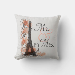 Paris Eiffelturm Herr Mrs. wedding pillow Kissen