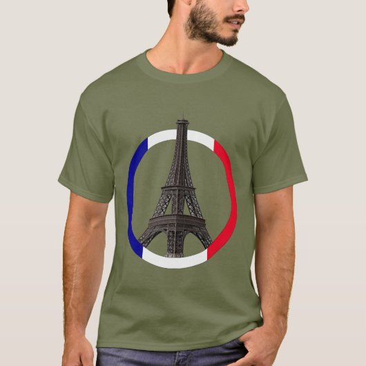 Paris Eiffelturm im Circle Unisex T-Shirt (Vorderseite)