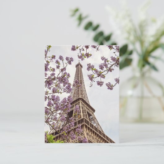 Paris Eiffelturm im Springtime Foto Postkarte (Stehend Vorderseite)