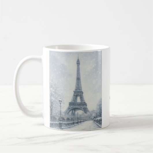 Paris Eiffelturm im Winter Kaffeetasse (Links)