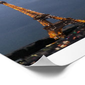 Paris Eiffelturm in der Nacht Poster (Ecke)