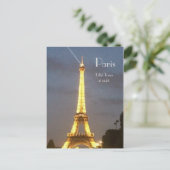 Paris: Eiffelturm in der Nacht. Postkarte (Stehend Vorderseite)