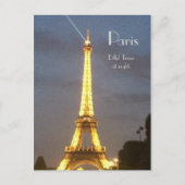 Paris: Eiffelturm in der Nacht. Postkarte (Vorderseite)