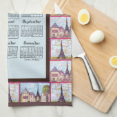 Paris Eiffelturm Inspiriert Collage 2026 Geschirrtuch (Viertel Falte)