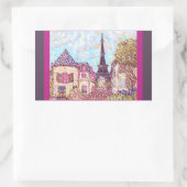 Paris-Eiffelturm inspiriert Pointillismus-Aufklebe Rechteckiger Aufkleber (Tasche)