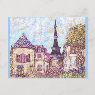 Paris, Eiffelturm Inspiriert Pointillismus Postkar Postkarte
