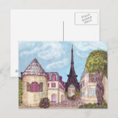Paris, Eiffelturm Inspiriert Postkarte (Vorne/Hinten)