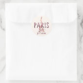 Paris/Eiffelturm Je T'Aime "I Liebe You" Runder Aufkleber (Tasche)