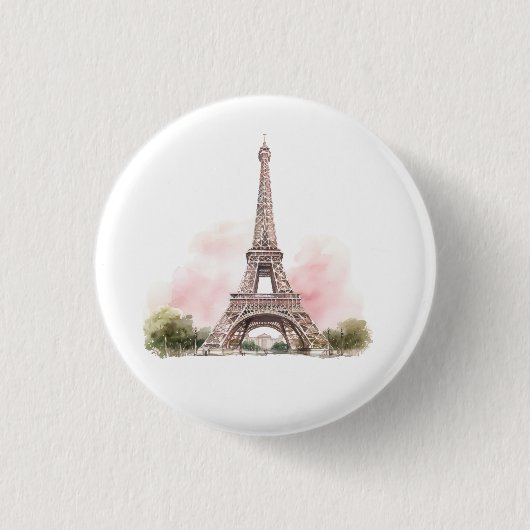 Paris Eiffelturm Knopf Button (Vorderseite)