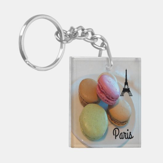 Paris-Eiffelturm-Makronen Schlüsselanhänger (Vorderseite links)