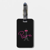 Paris Eiffelturm mit Bow Gepäckanhänger (Rückseite vertikal)