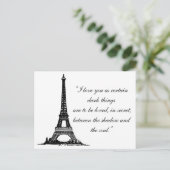 Paris Eiffelturm mit Liebe Postkarte (Stehend Vorderseite)