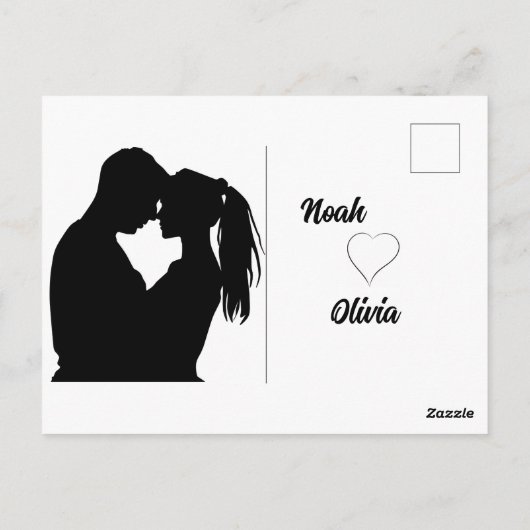 Paris Eiffelturm mit Liebe Postkarte (Rückseite)