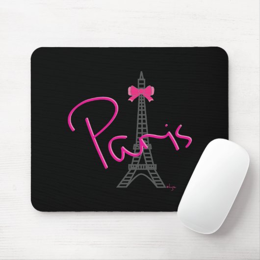 Paris, Eiffelturm mit modischem Schwarzem des Mousepad (Mit Mouse)