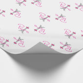 PARIS-Eiffelturm mit rosa Bogen Geschenkpapier (Ecke)