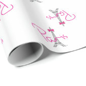 PARIS-Eiffelturm mit rosa Bogen Geschenkpapier (Rolleneckpunkt)