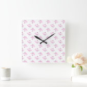 PARIS, Eiffelturm mit rosa Bow Quadratische Wanduhr (Zuhause)