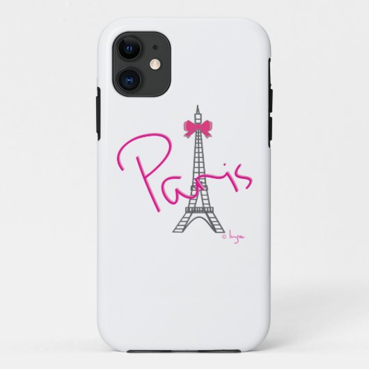 Paris Eiffelturm mit rosa Bug Case-Mate iPhone Hülle (Rückseite)