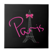 Paris Eiffelturm mit rosa Bug Fliese (Vorderseite)