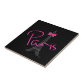 Paris Eiffelturm mit rosa Bug Fliese (Seite)