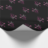 PARIS Eiffelturm mit rosa Bug Geschenkpapier (Ecke)