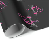 PARIS Eiffelturm mit rosa Bug Geschenkpapier (Rolleneckpunkt)