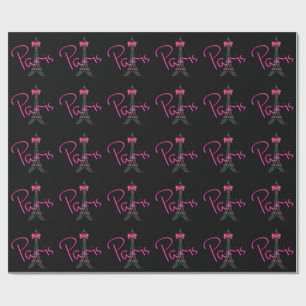 PARIS Eiffelturm mit rosa Bug Geschenkpapier