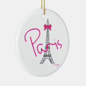 Paris Eiffelturm mit rosa Bug Keramikornament (Rechts)