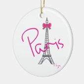 Paris Eiffelturm mit rosa Bug Keramikornament (Links)